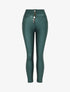 Pantalon ciré slim taille haute - Vert foncé - 1