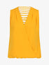Top sans manches col cache-coeur dos en crochet - Jaune - 1