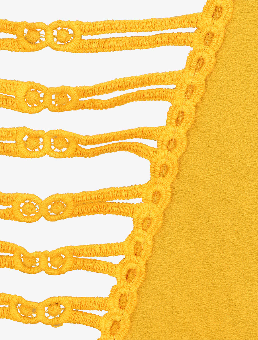 Top sans manches col cache-coeur dos en crochet - Jaune - 3
