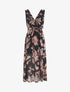 Robe imprimé fleurs et dos en V - Noir - 1