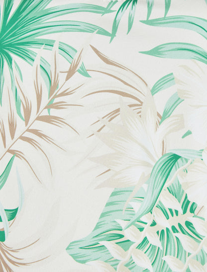 Caraco imprimé fleurs des îles à détail dentelle - Beige - 3