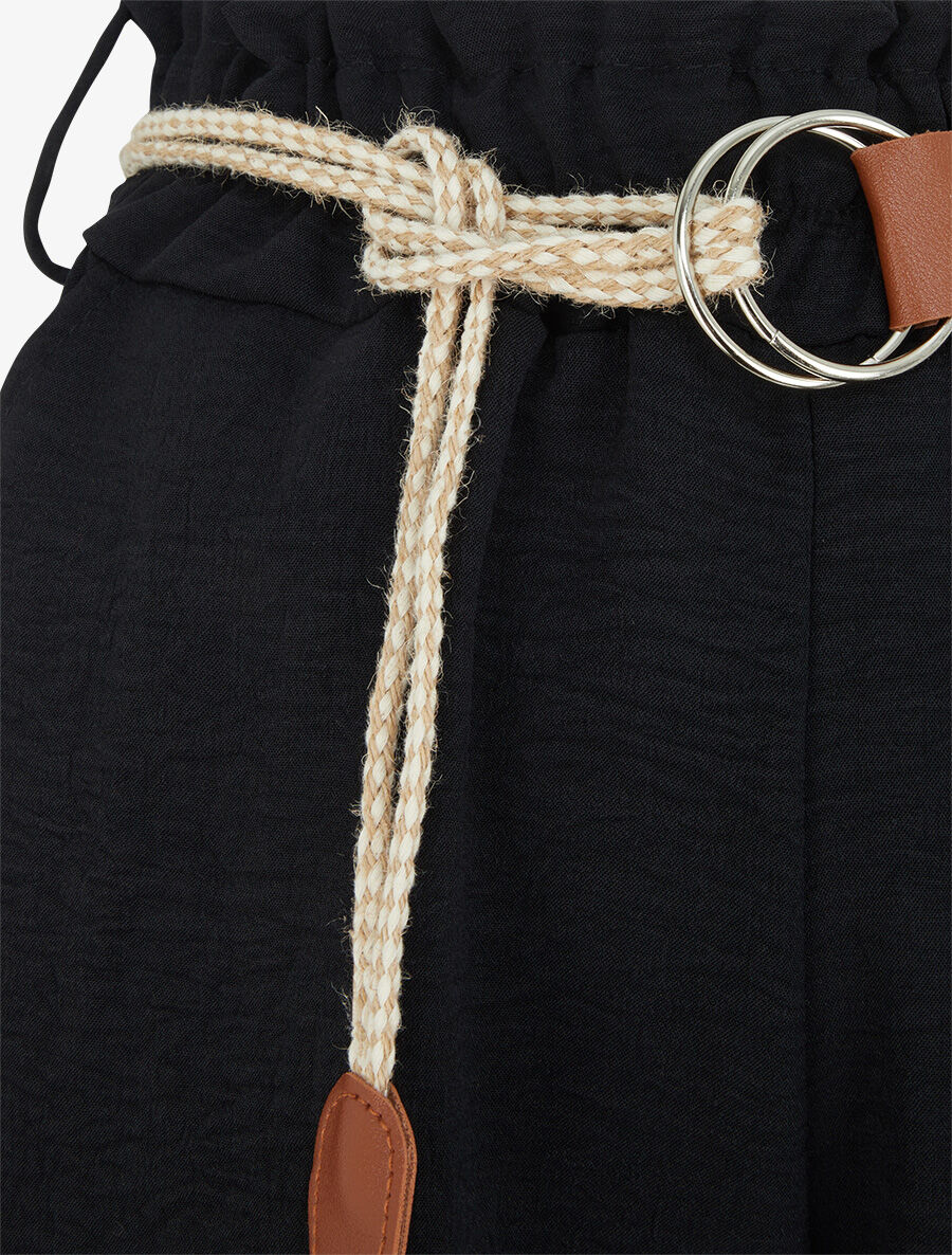 Short uni coupe droite - Noir - 3