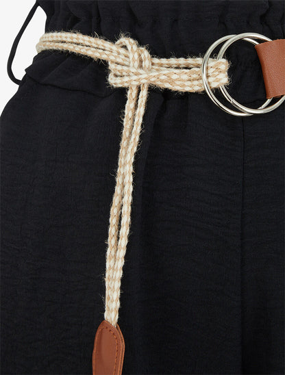 Short uni coupe droite - Noir - 3