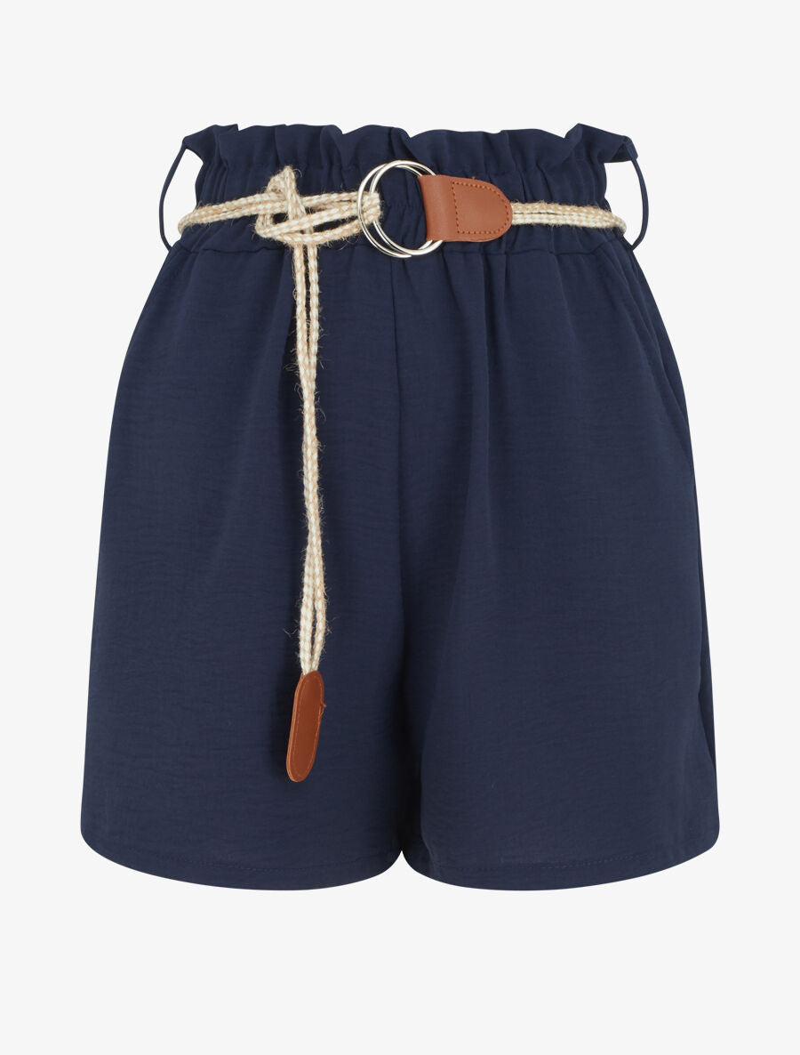 Short uni coupe droite - Marine - 5