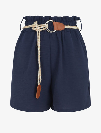 Short uni coupe droite - Marine - 5