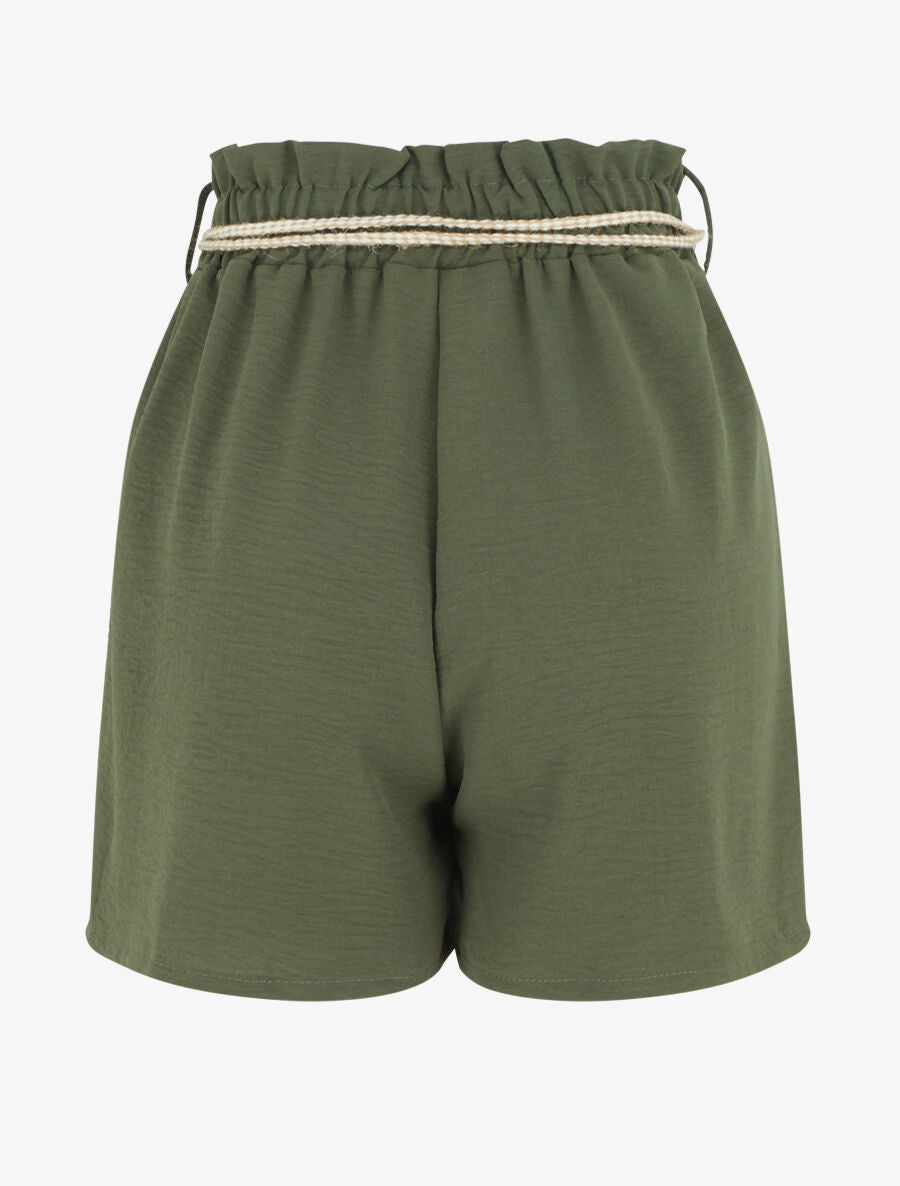 Short uni coupe droite - Kaki - 2