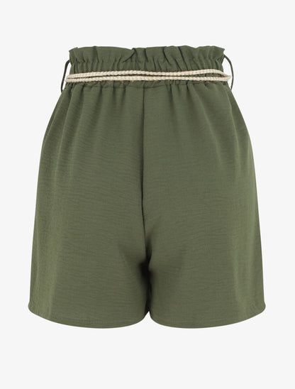 Short uni coupe droite - Kaki - 2