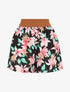 Short imprimé fleurs à taille haute - Noir - 4
