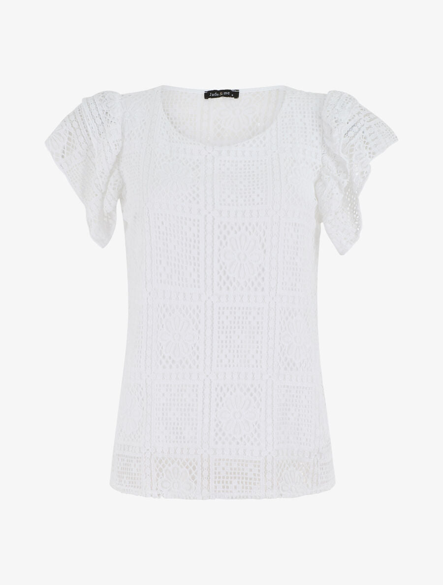 Top uni en maille - Blanc - 5