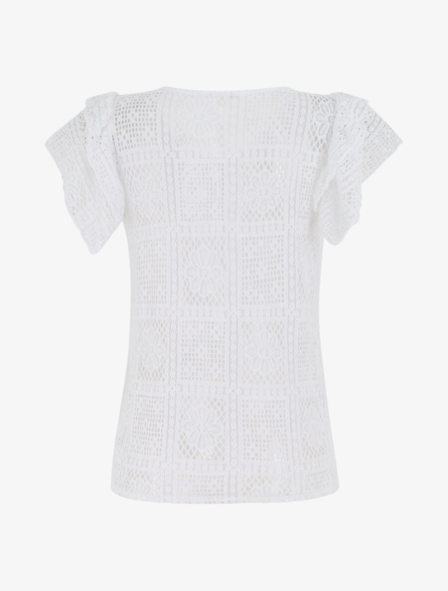Top uni en maille - Blanc - 2