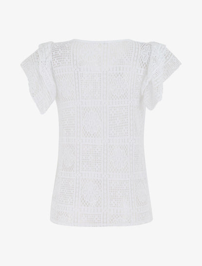 Top uni en maille - Blanc - 2
