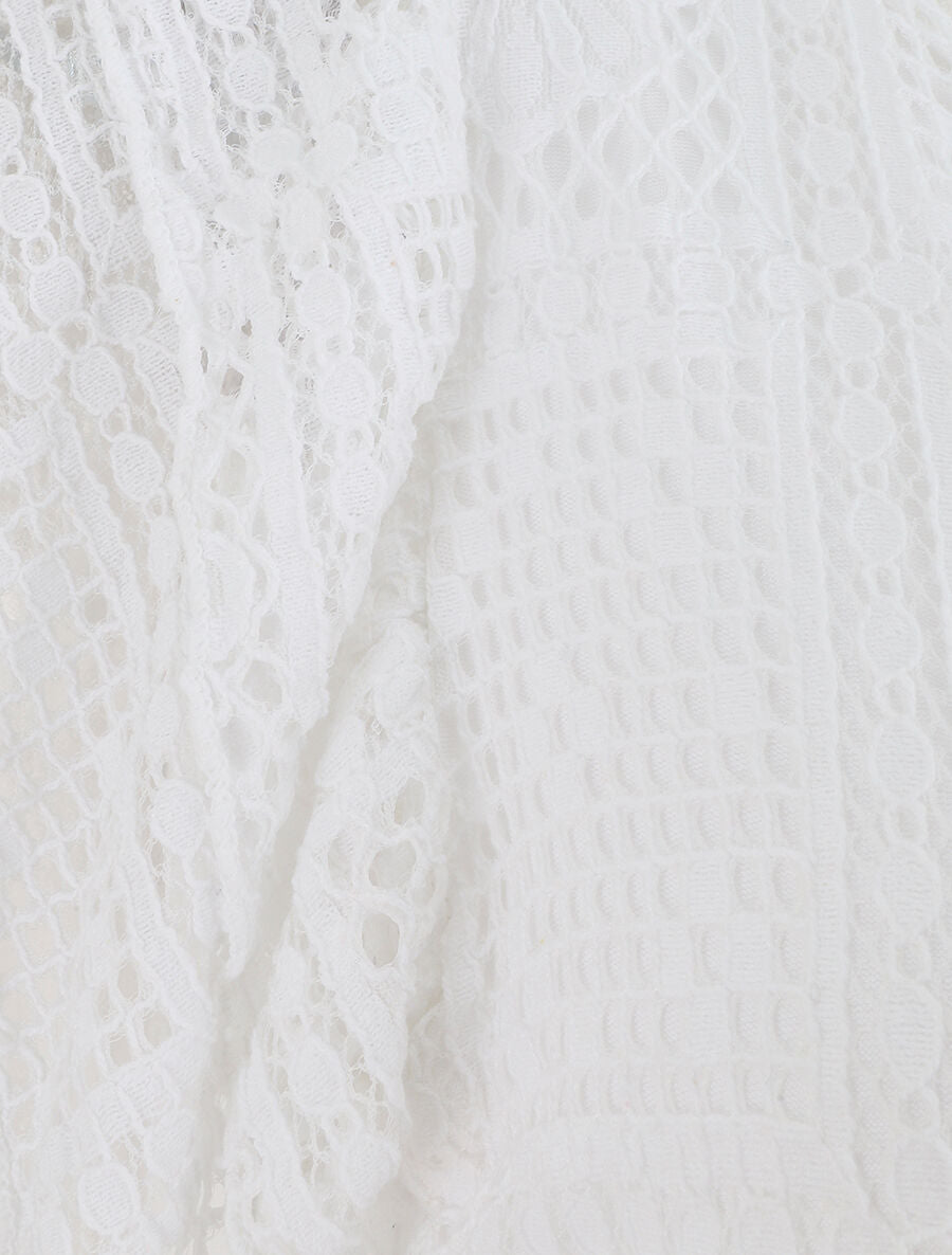 Top uni en maille - Blanc - 3