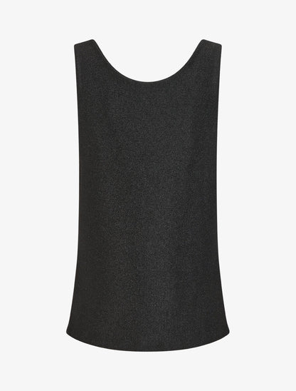 Top droit irisé sans manches col bénitier - Noir - 2