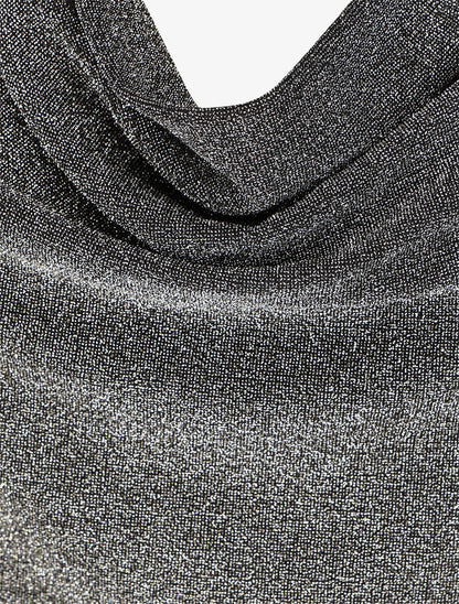Top droit irisé sans manches col bénitier - Argent - 3