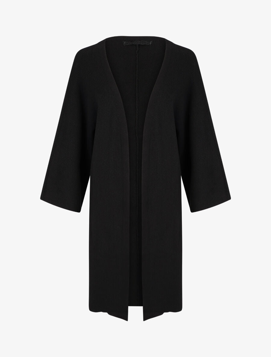 Gilet long uni - Noir - 4