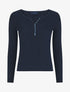 Pull côtelé manches longues - Marine - 1