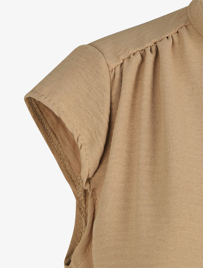 Top uni sans manches - Camel - 3