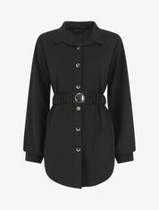 Chemise ample ceinturée - Noir - 1