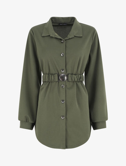 Chemise ample ceinturée - Kaki - 1
