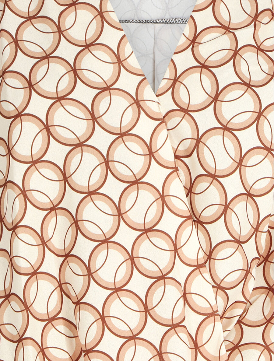 Top cache-coeur imprimé cercles - Beige - 3