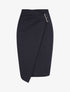 Jupe crayon taille haute style portefeuille - Marine - 4