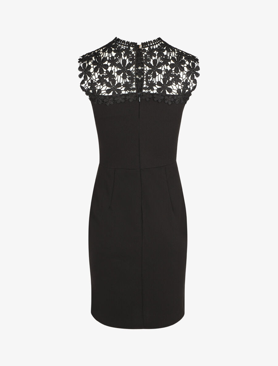 Robe ajustée sans manches col crochet - Noir - 2