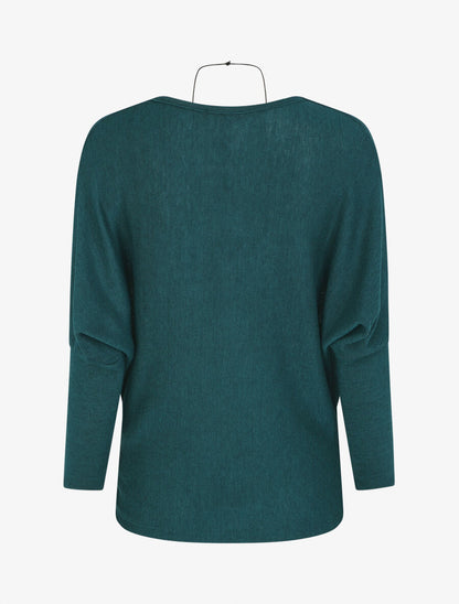 Pull droit col bénitier - Bleu canard - 2