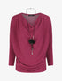 Pull droit col bénitier - Violine - 1