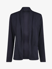 Blazer fin uni coupe droite - Marine - 4