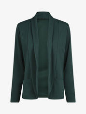 Blazer fin uni coupe droite - Vert foncé - 1