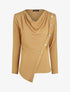 Top droit col bénitier et boutons - Camel - 1