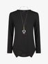 Pull uni asymétrique coupe droite - Noir - 1