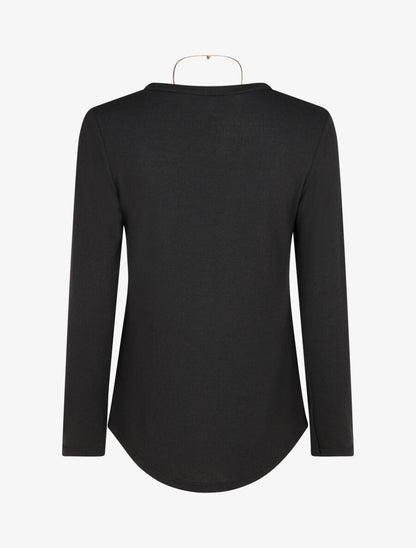 Pull uni asymétrique coupe droite - Noir - 2