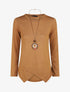 Pull uni asymétrique coupe droite - Camel - 4