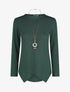 Pull uni asymétrique coupe droite - Vert foncé - 1