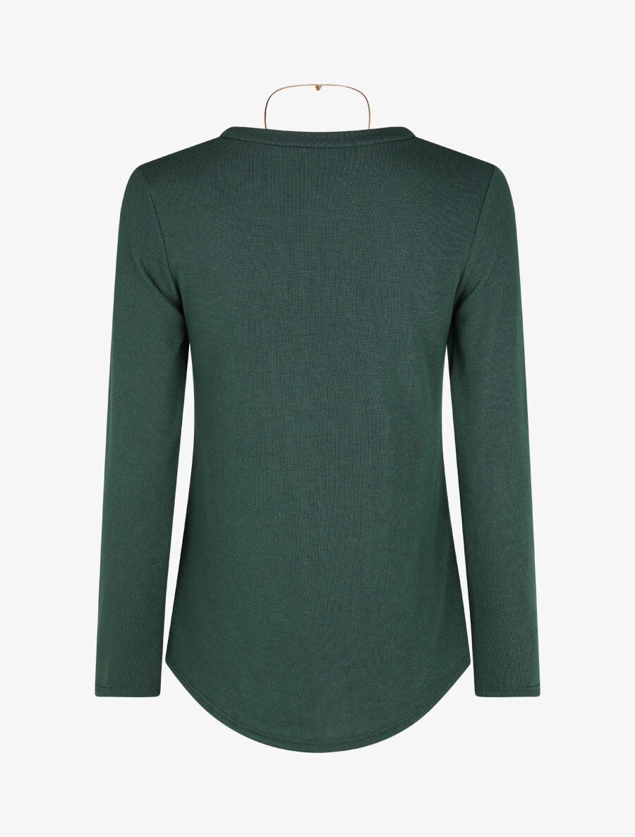 Pull uni asymétrique coupe droite - Vert foncé - 2