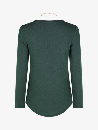 Pull uni asymétrique coupe droite - Vert foncé - 2