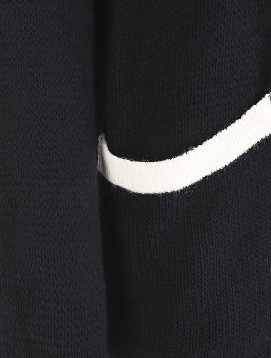 Gilet long col châle - Marine - 3