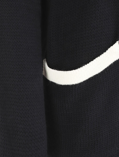 Gilet long col châle - Marine - 3