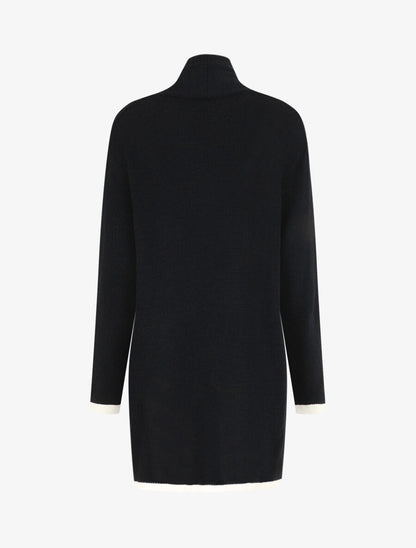 Gilet long col châle - Noir - 2
