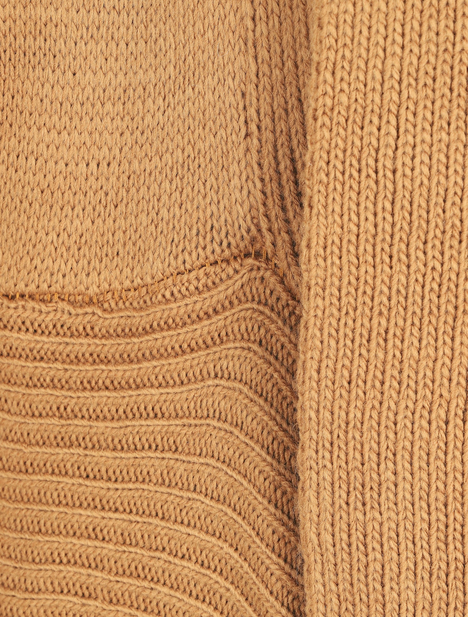 Gilet mi-long col châle - Camel - 3