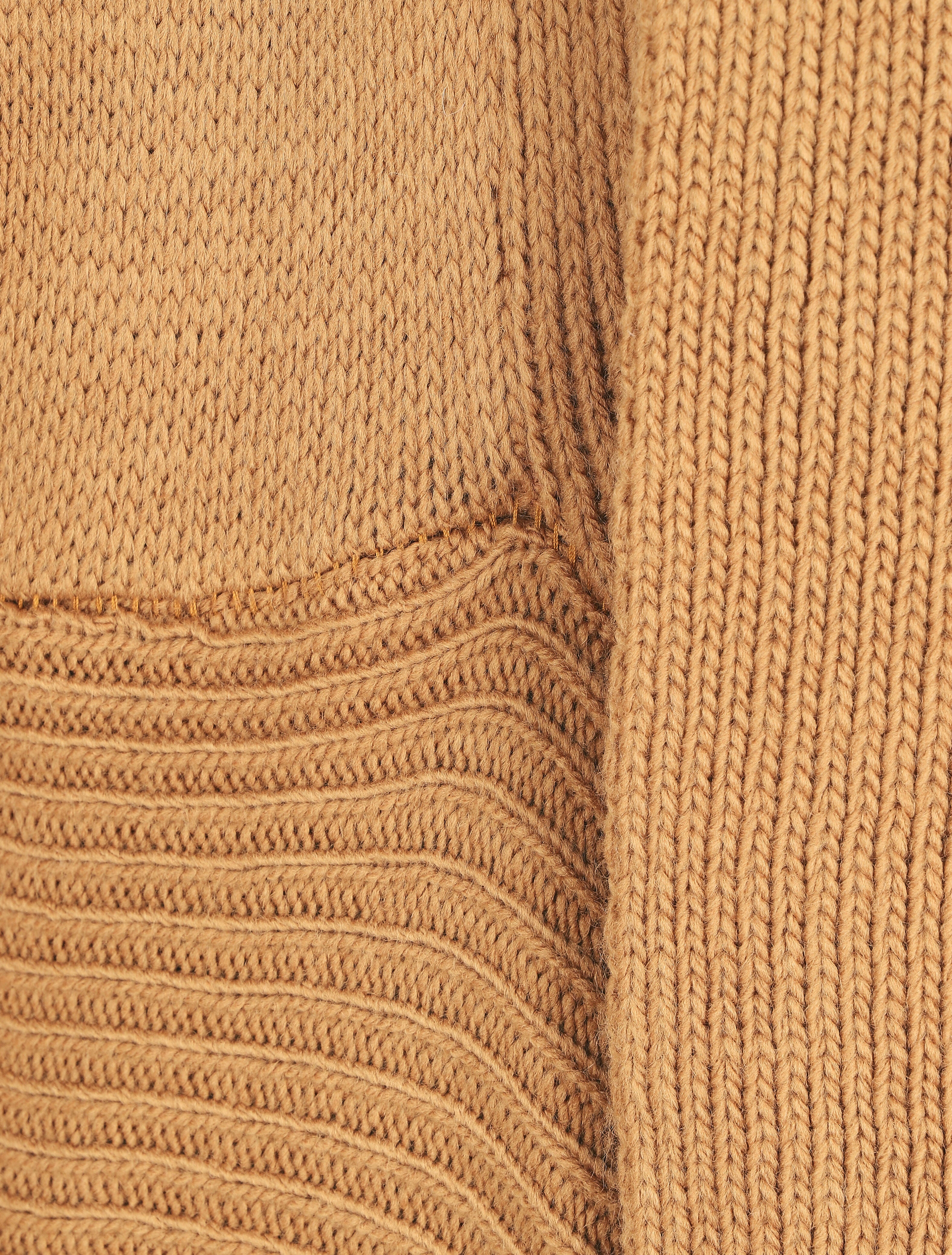 Gilet mi-long col châle - Camel - 3