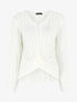 Pull droit torsadé en maille tressée - Blanc - 1
