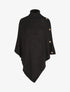 Poncho col roulé à boutons - Noir - 1