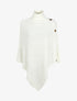 Poncho col roulé à boutons - Blanc - 4