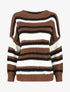 Pull loose à rayures - Marron - 1