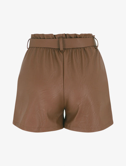 Short paper bag uni en simili - Camel - 2