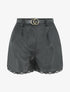 Short en simili à détail dentelle - Noir - 6