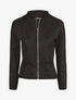 Veste droite zippée en suédine - Noir - 1
