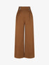 Pantalon ample taille haute à boutons - Camel - 4